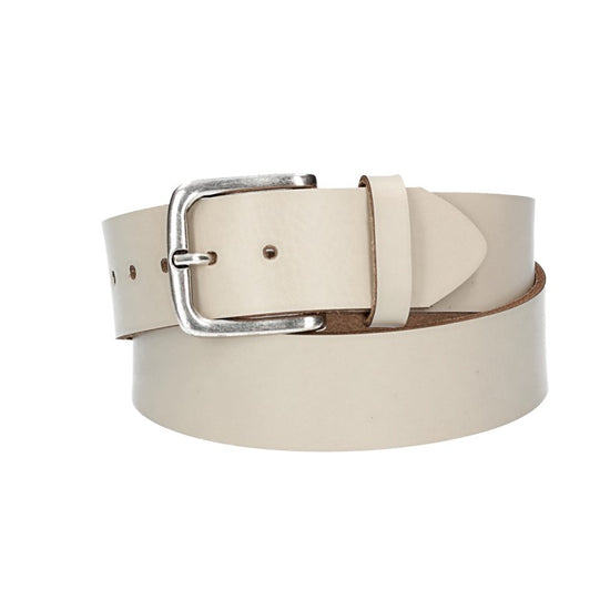 Ledergürtel Kids 30mm in Beige mit Dornschließe in Silber - leder-accessoires.com