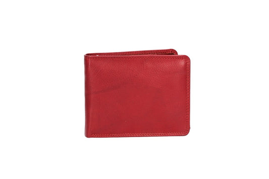 Geldbörse Querformat mit Riegel in Rot aus Leder - leder-accessoires.com