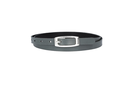 Damen-|Taillengürtel 15mm in Grau mit Vollschließe in Silber - leder-accessoires.com