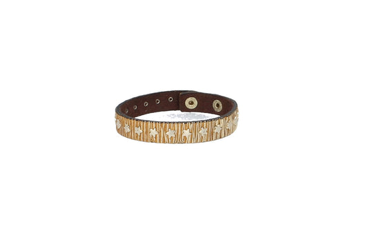 Armband mit Sternen in Gold aus Leder