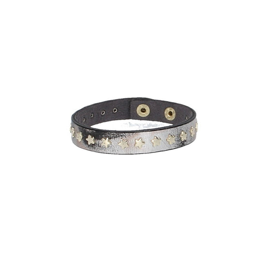 Armband Silber|Metallic mit Sternen aus Leder