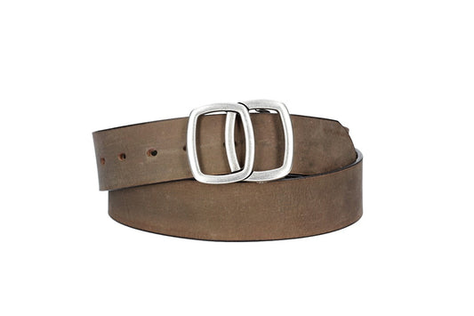 Ledergürtel in Grau 40mm mit Schmuckschließe Koppel - leder-accessoires.com