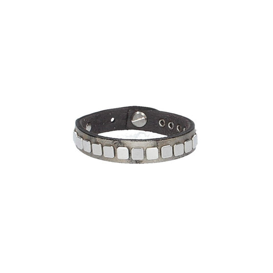 Armband Silber mit Nieten aus Leder - leder-accessoires.com
