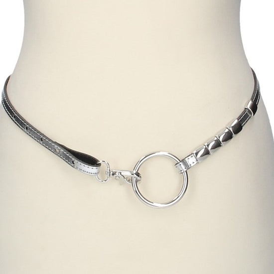 Taillengürtel in Silber 1cm mit Karabiner - leder-accessoires.com