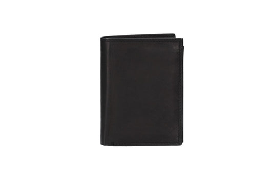 Geldbörse Hochformat mit Riegel in Schwarz aus Leder - leder-accessoires.com