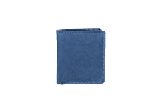 Geldbörse Hochformat klein in Blau|Navy aus Leder - leder-accessoires.com