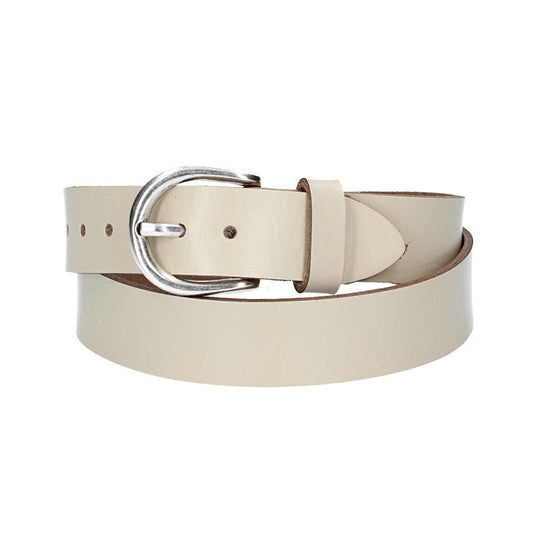Ledergürtel Kids 25mm in Beige mit Schließe in Silber - leder-accessoires.com
