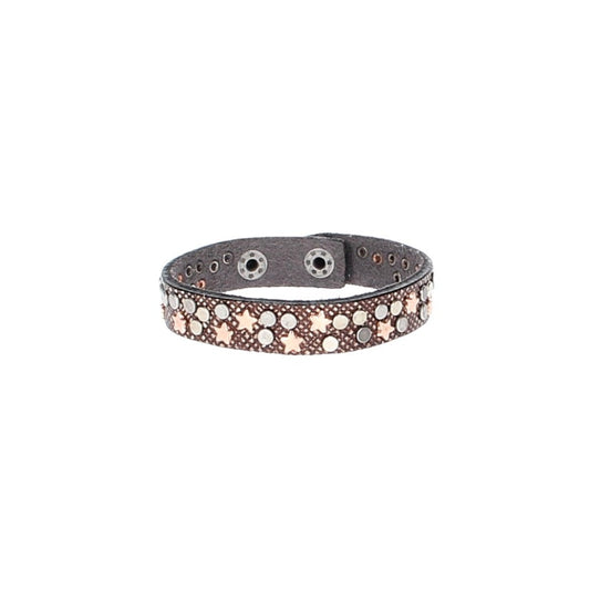 Armband Braun|Metallic mit Sternen aus Leder - leder-accessoires.com