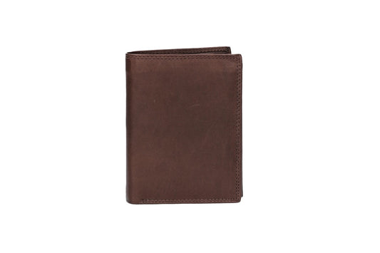 Geldbörse Hochformat mit Riegel in Braun aus Leder - leder-accessoires.com