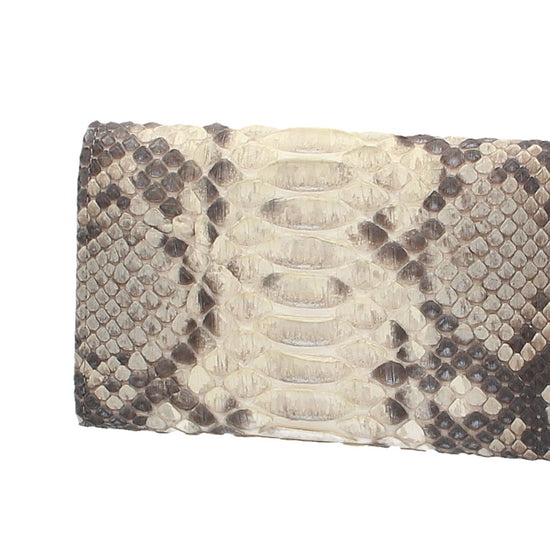 Langbörse mit Überschlag in Weiss|Beige aus echtem Schlangenleder - leder-accessoires.com