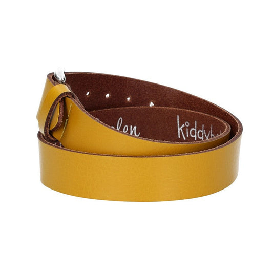 Ledergürtel Kids 25mm in Gelb mit Schließe in Silber - leder-accessoires.com