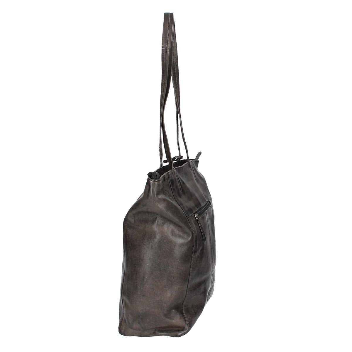 SALE Ledershopper in Schwarz mit Reißverschluss - leder-accessoires.com