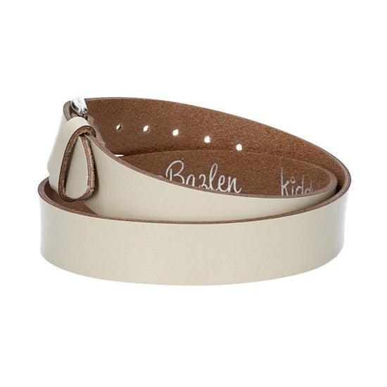 Ledergürtel Kids 25mm in Beige mit Schließe in Silber - leder-accessoires.com
