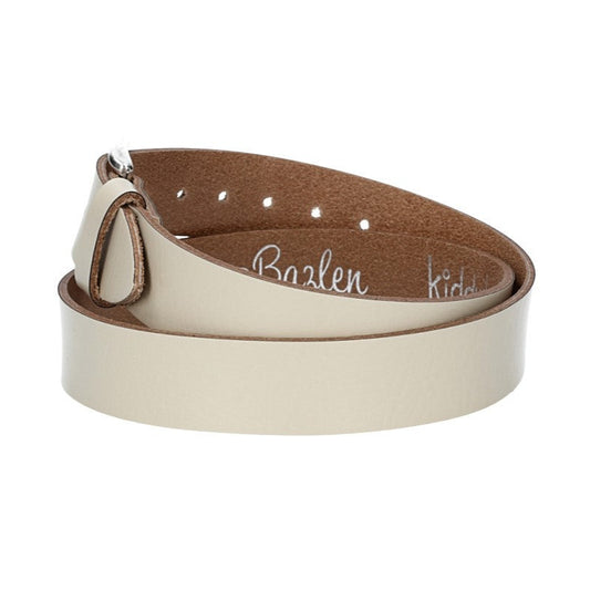 Ledergürtel Kids 25mm in Beige mit Schließe in Silber - leder-accessoires.com