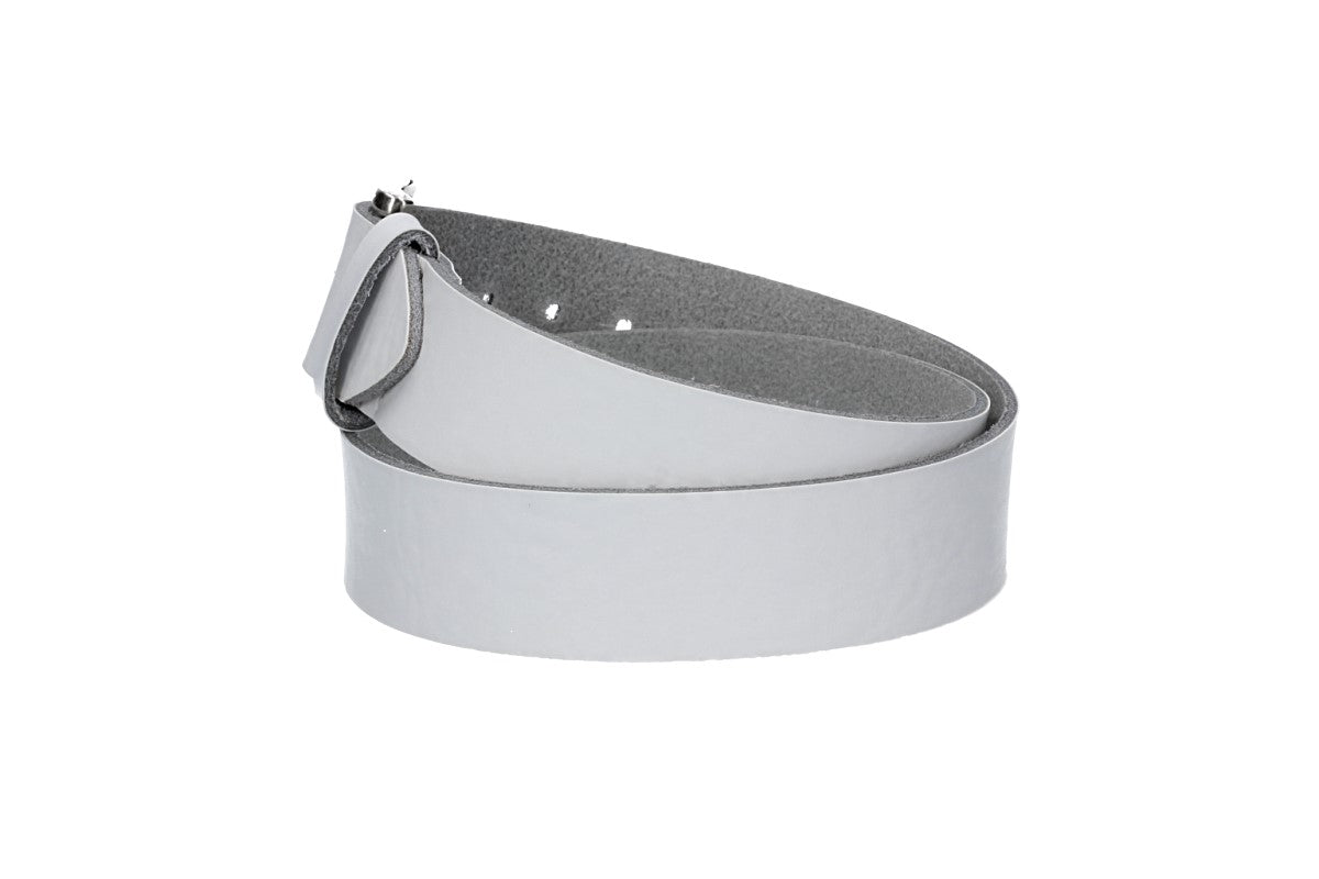 Ledergürtel Kids 30mm in Weiß mit Dornschließe in Silber - leder-accessoires.com