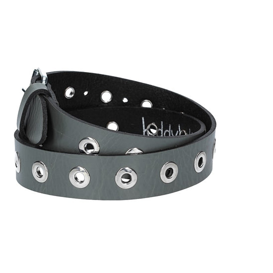 Ledergürtel Kids 25mm in Grau mit Ösen und Schließe in Silber - leder-accessoires.com