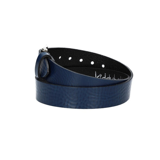 Ledergürtel Kids 25mm in Blau|Marine mit Schließe in Silber - leder-accessoires.com