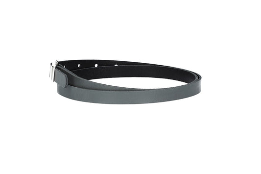 Damen-|Taillengürtel 15mm in Grau mit Vollschließe in Silber - leder-accessoires.com