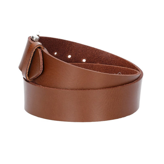 Ledergürtel Kids 30mm in Cognac mit Dornschließe in Silber - leder-accessoires.com
