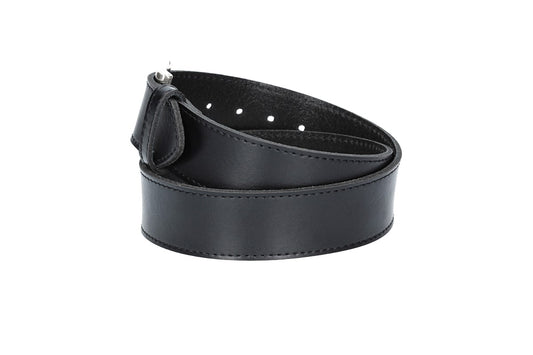 Ledergürtel Kids 30mm abgenäht in Schwarz mit Dornschließe in Silber - leder-accessoires.com