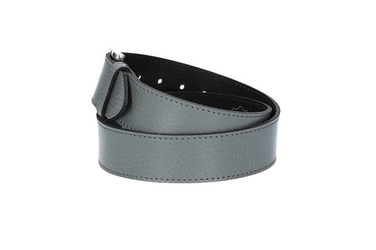 Ledergürtel Kids 30mm abgenäht in Grau mit Dornschließe in Silber - leder-accessoires.com