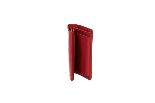 Geldbörse Hochformat klein in Rot aus Leder