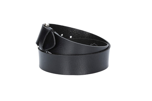 Ledergürtel Kids 30mm in Schwarz mit Dornschließe in Silber - leder-accessoires.com