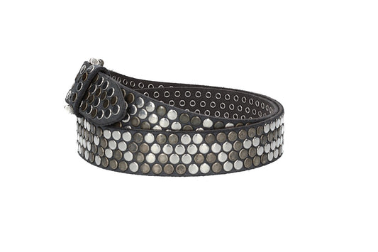 Nietengürtel 35mm in Blau|Marine und Dornschließe Silber - leder-accessoires.com