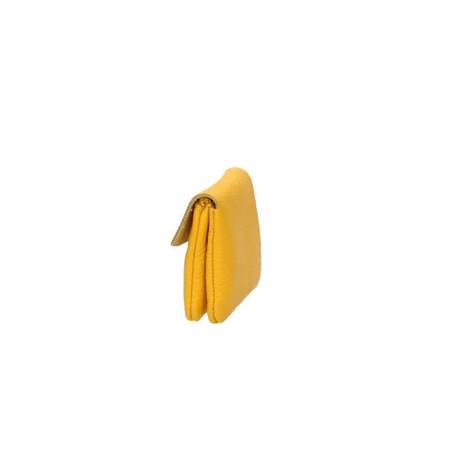 Minibörse in Gelb aus Leder
