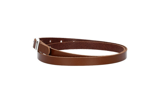 Damen-|Taillengürtel 15mm in Cognac mit Vollschließe in Silber - leder-accessoires.com
