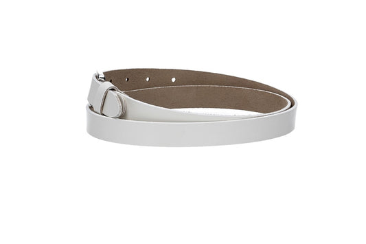 Damen-|Taillengürtel 20mm in Weiß mit Dornschließe in Glanz - leder-accessoires.com
