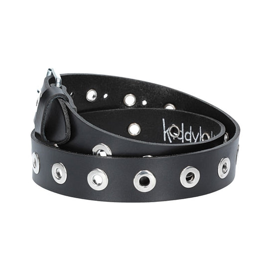Ledergürtel Kids 25mm in Schwarz mit Ösen und Schließe in Silber - leder-accessoires.com