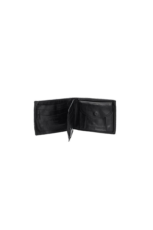 Campomaggi Lederbörse Querformat in Schwarz mit zusätzlicher Klappe - leder-accessoires.com