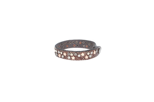 Armband Braun|Metallic mit  Sternen aus Leder - leder-accessoires.com