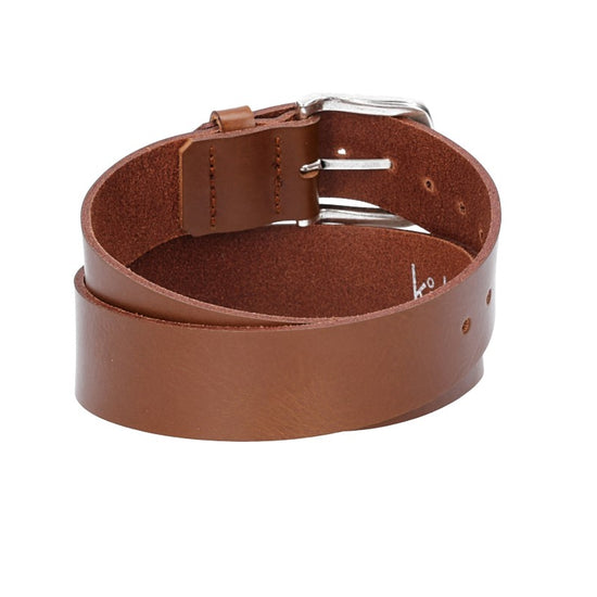 Ledergürtel Kids 30mm in Cognac mit Dornschließe in Silber - leder-accessoires.com