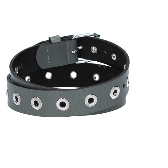 Ledergürtel Kids 25mm in Grau mit Ösen und Schließe in Silber - leder-accessoires.com