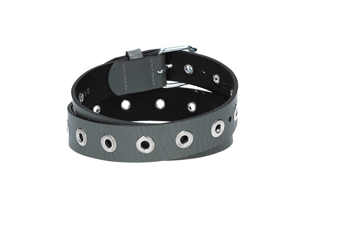 Ledergürtel Kids 25mm in Grau mit Ösen und Schließe in Silber - leder-accessoires.com