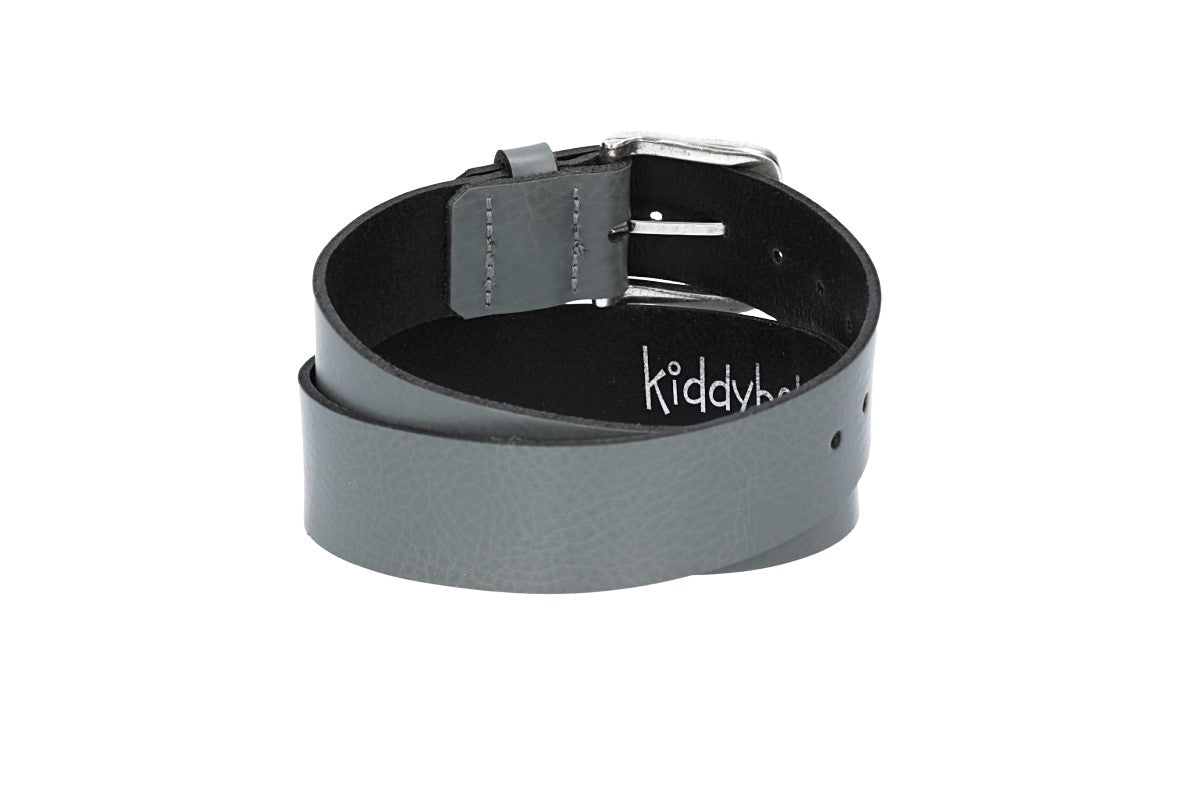 Ledergürtel Kids 30mm in Grau mit Dornschließe in Silber - leder-accessoires.com