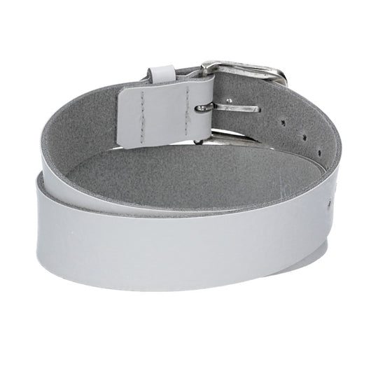 Ledergürtel Kids 30mm in Weiß mit Dornschließe in Silber - leder-accessoires.com