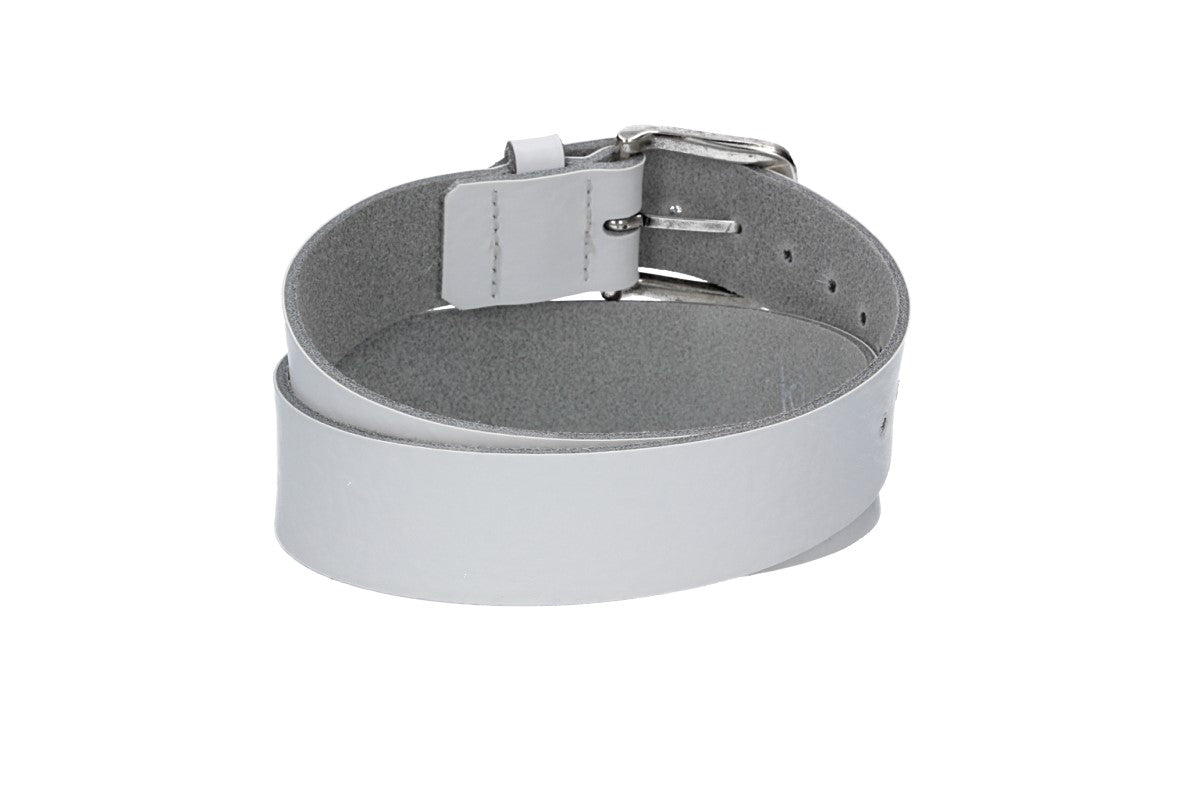 Ledergürtel Kids 30mm in Weiß mit Dornschließe in Silber - leder-accessoires.com