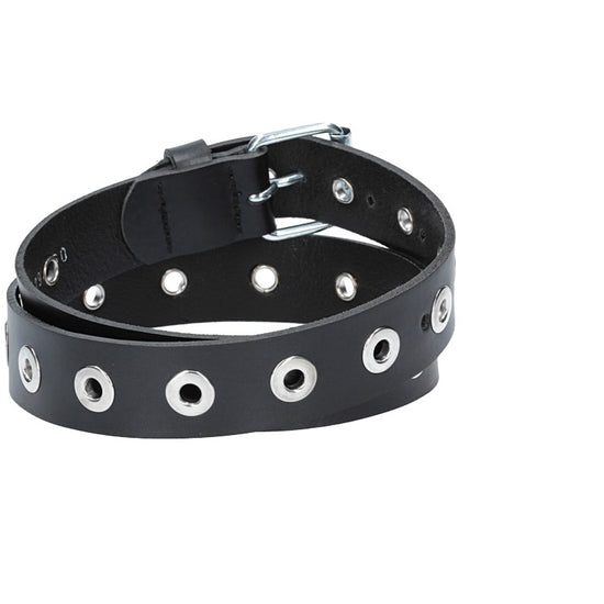 Ledergürtel Kids 25mm in Schwarz mit Ösen und Schließe in Silber - leder-accessoires.com