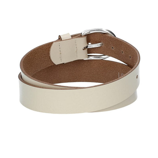 Ledergürtel Kids 25mm in Beige mit Schließe in Silber - leder-accessoires.com