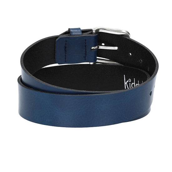 Ledergürtel Kids 30mm in Blau|Marine mit Dornschließe in Silber - leder-accessoires.com