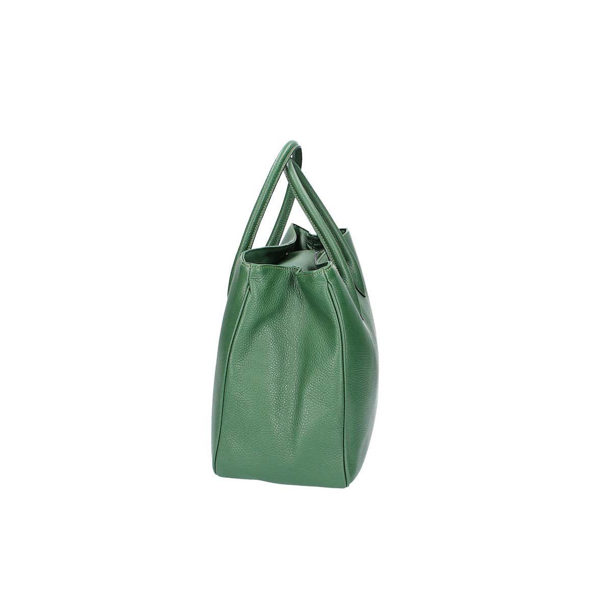 Kurzgrifftasche in Grün aus Leder