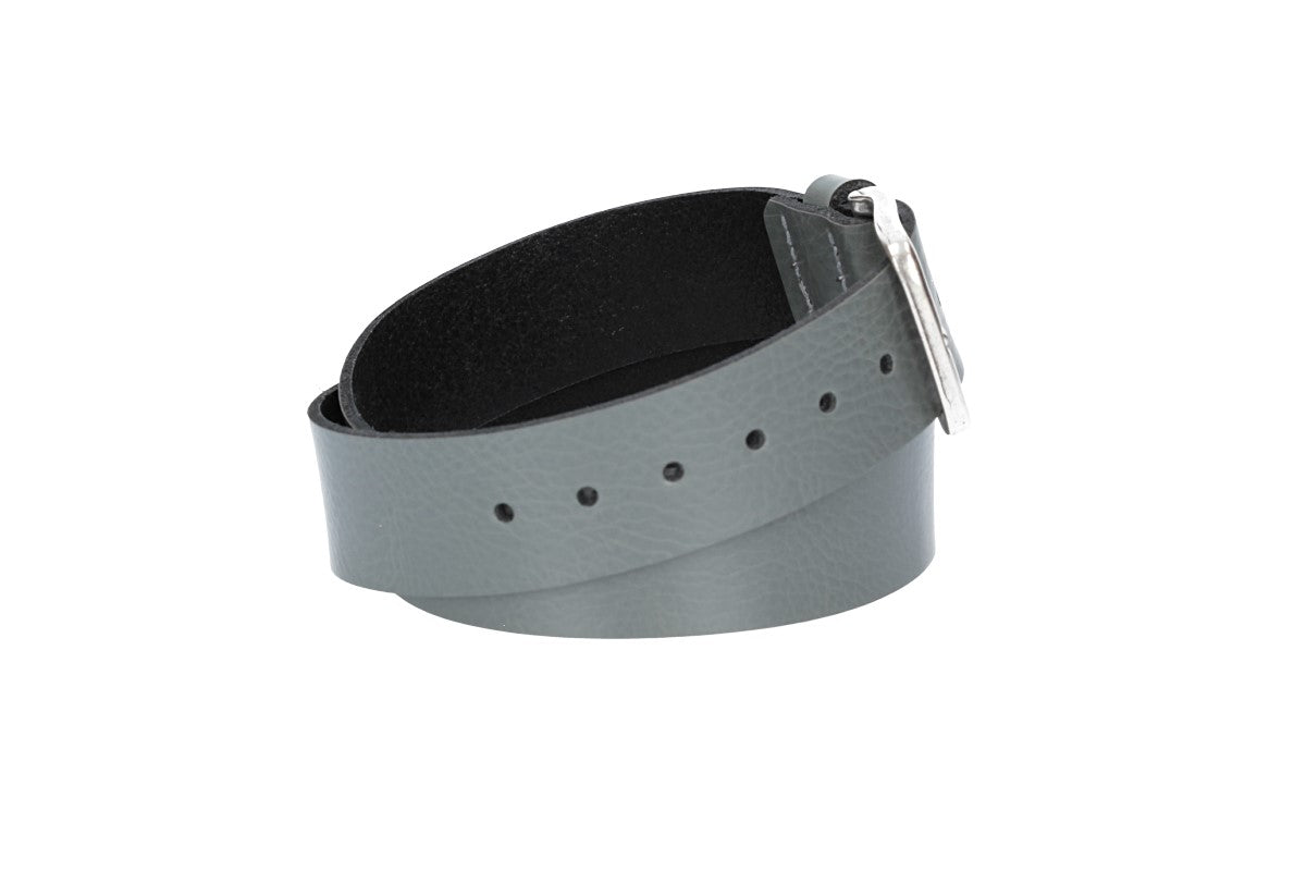 Ledergürtel Kids 30mm in Grau mit Dornschließe in Silber - leder-accessoires.com
