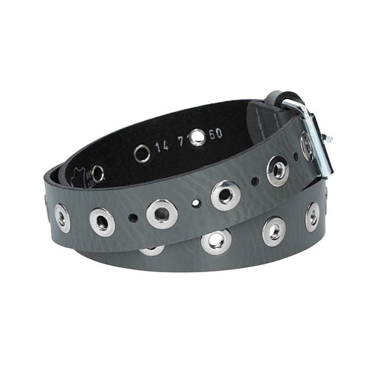 Ledergürtel Kids 25mm in Grau mit Ösen und Schließe in Silber - leder-accessoires.com