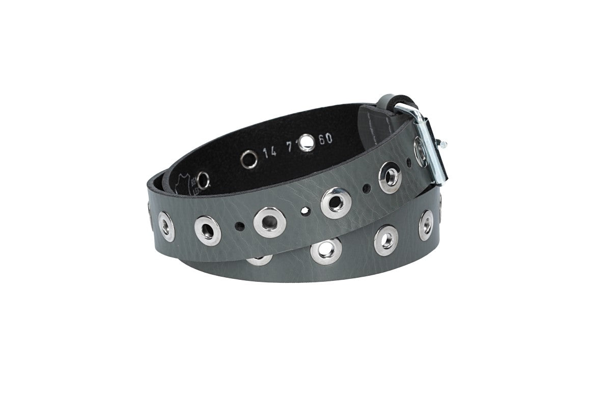 Ledergürtel Kids 25mm in Grau mit Ösen und Schließe in Silber - leder-accessoires.com