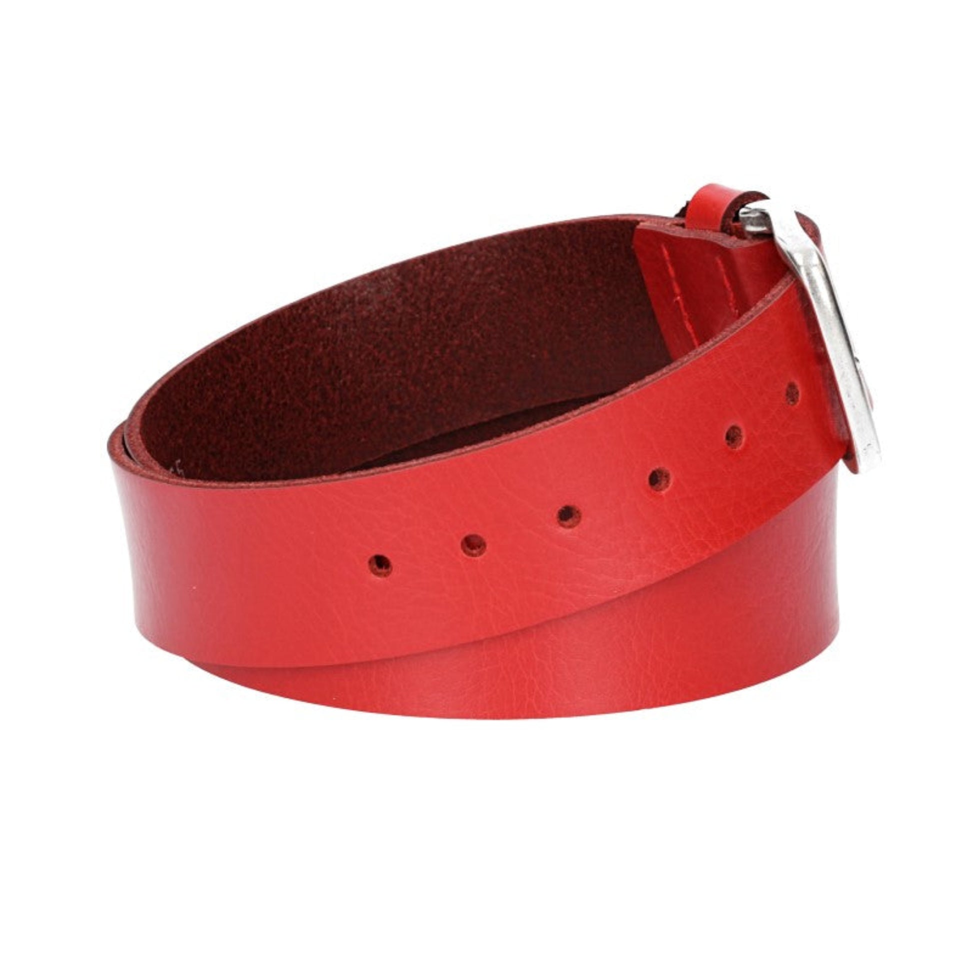 Ledergürtel Kids 30mm in Rot mit Dornschließe in Silber - leder-accessoires.com