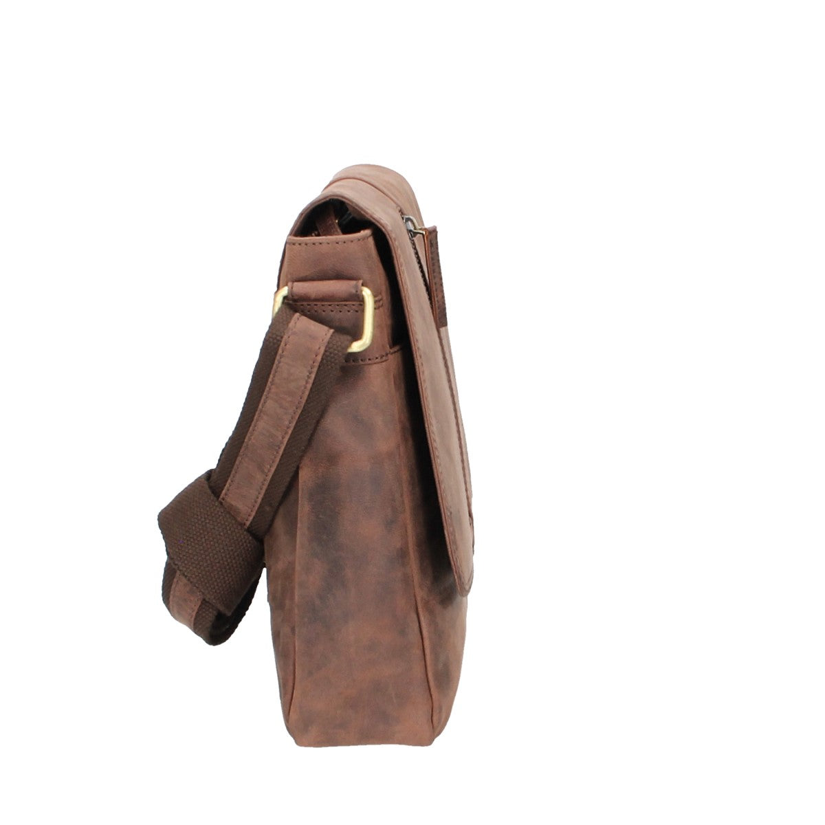 Umhängetasche mit Überschlag aus Leder in Braun - leder-accessoires.com