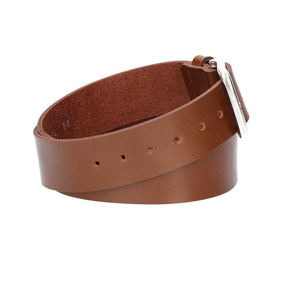 Ledergürtel Kids 30mm in Cognac mit Dornschließe in Silber - leder-accessoires.com